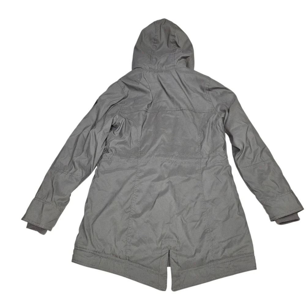 Hollister Women's Gray Jacket/ Parka with Faux Fur Hood Size Large *LIKE NEW* - Picture 2 of 12